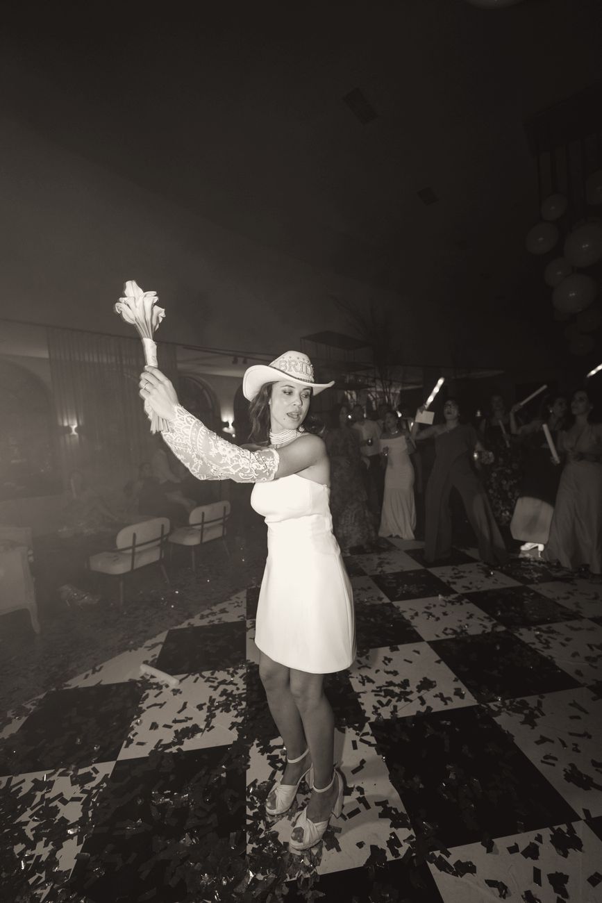Bride dancing at the party